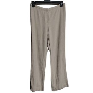 Calvin Klein linen blend wide leg pants beige color woman size 8